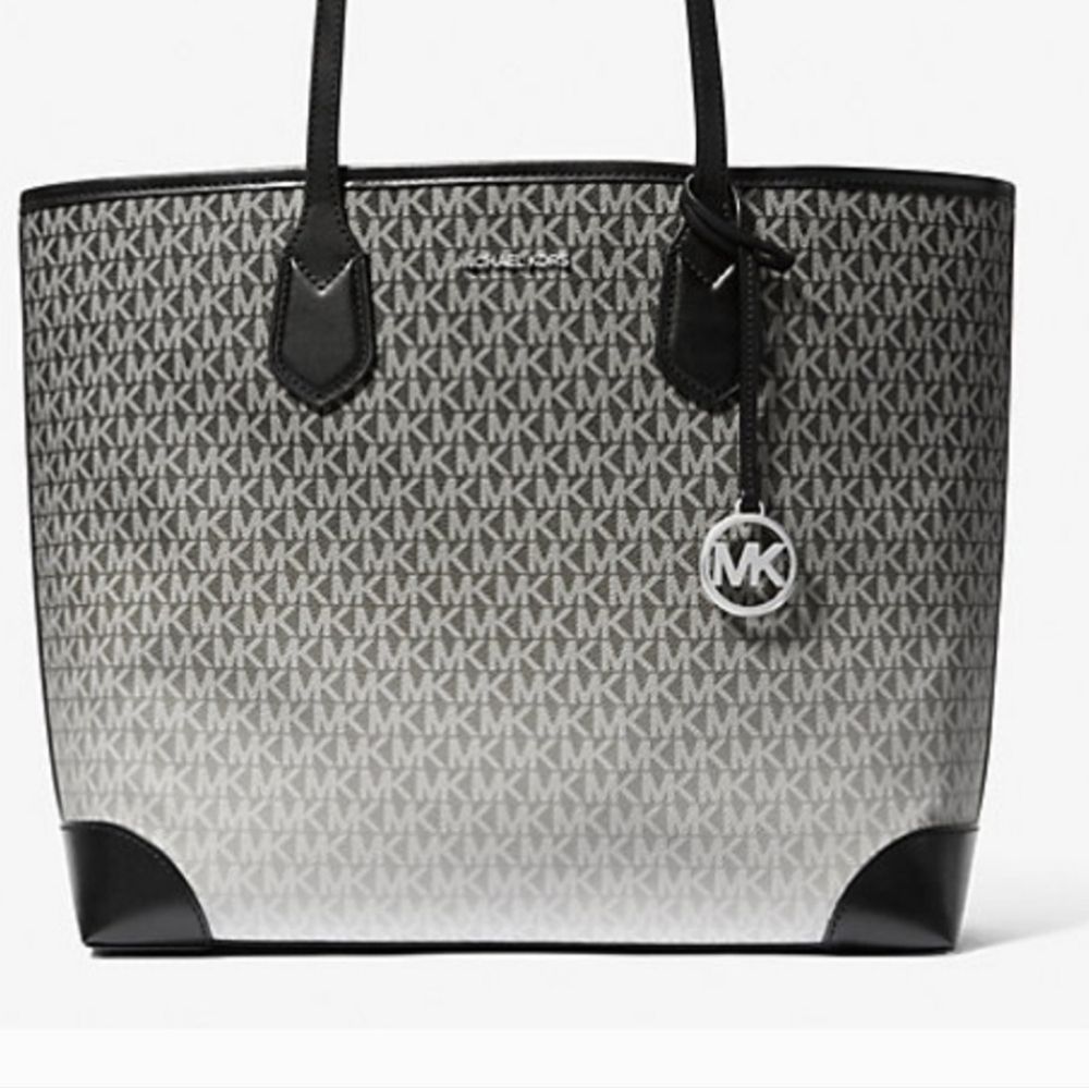 Michael Kors Eva Large Ombré Signature Logo Tote Bag With Removable Pouch - Picture 10 of 10
